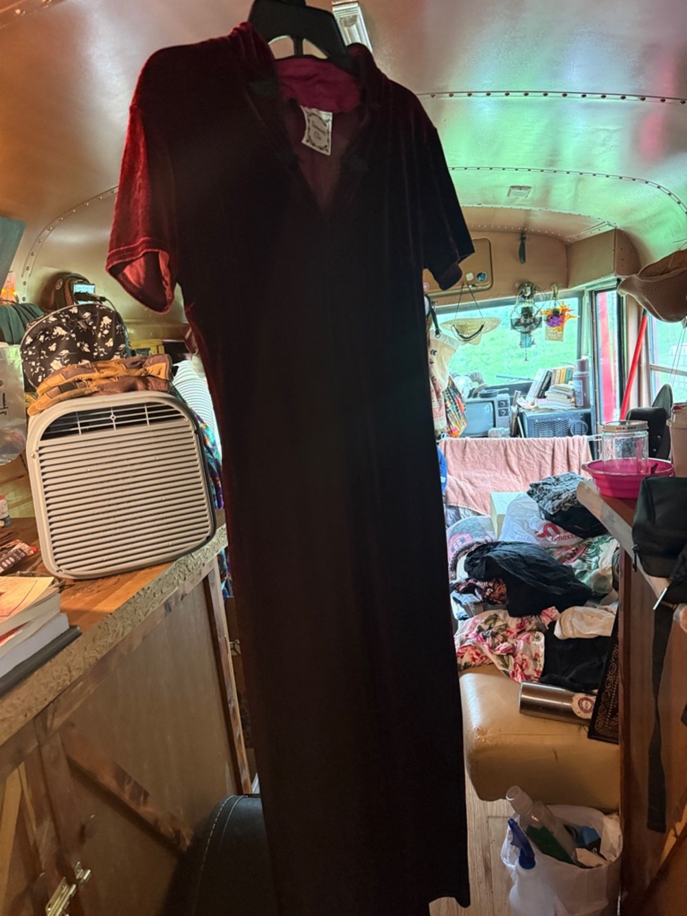 Clio Rich Burgundy Velvet Maxi Dress